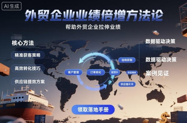 外贸企业业绩倍增方法论，帮助外贸企业拉伸业绩-鸿雁学习网