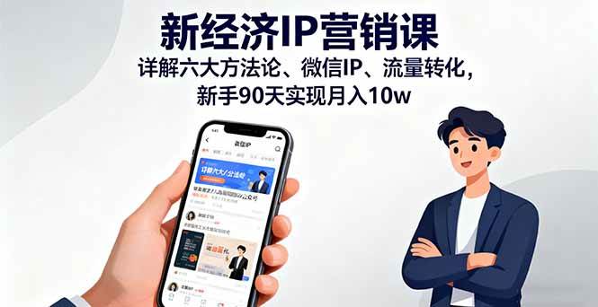 （16194期）新经济IP营销课：详解六大方法论、微信IP、流量转化，新手90天实现月入10w-鸿雁学习网