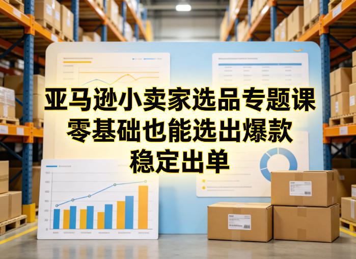 亚马逊小卖家选品专题课，零基础也能选出爆款，稳定出单-鸿雁学习网