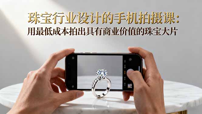 珠宝行业设计的手机拍摄课：用最低成本拍出具有商业价值的珠宝大片！-鸿雁学习网