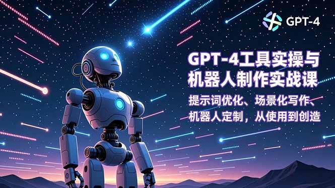 （16837期）GPT-4工具实操与机器人制作实战课：提示词优化、场景化写作、机器人定制，从使用到创造-鸿雁学习网