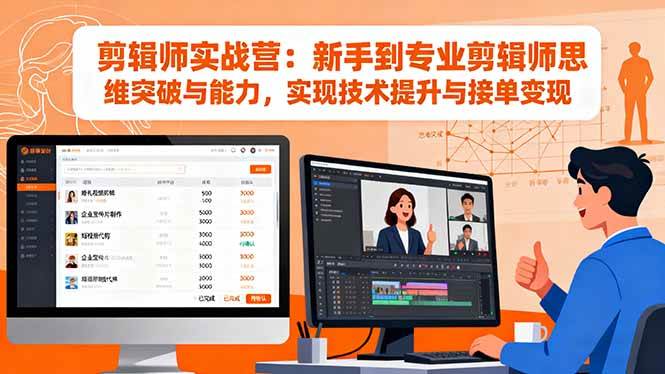 （16347期）剪辑师实战营：新手到专业剪辑师思维突破与能力，实现技术提升与接单变现-鸿雁学习网