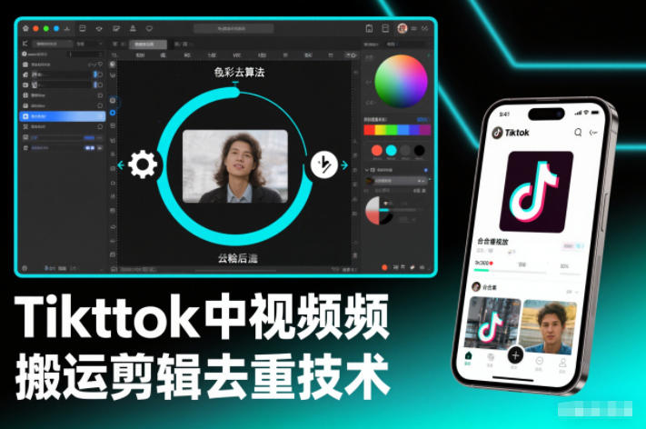 Tiktok中视频纯搬运剪辑去重技术，外来技术，自行测试-鸿雁学习网