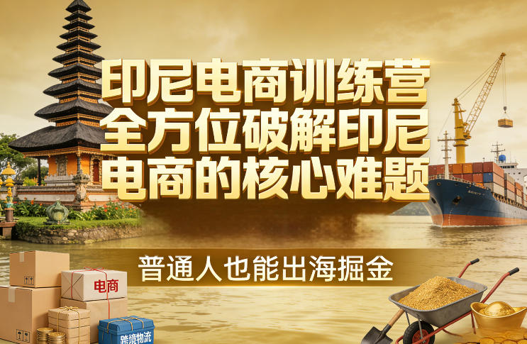 印尼电商训练营，全方位破解印尼电商的核心难题，普通人也能出海掘金-鸿雁学习网