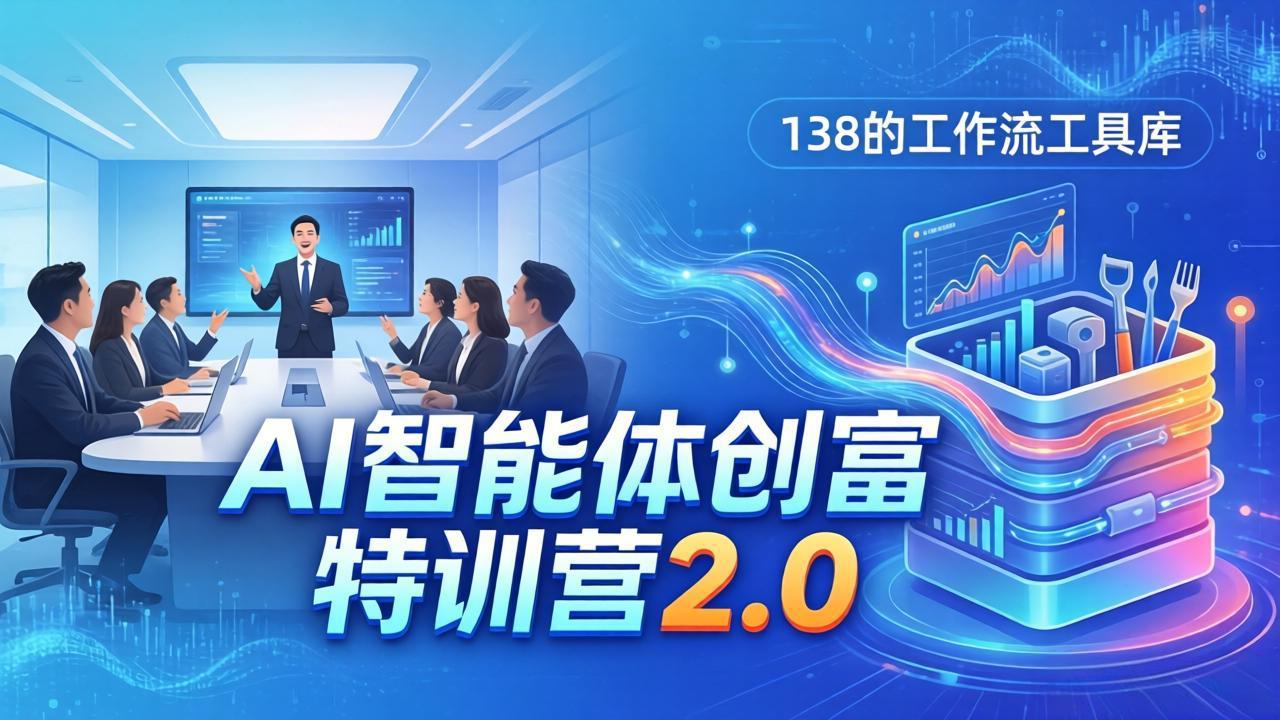 AI智能体创富训练营2.0：3天闭门直播+视频课+工具库，从0到1搭建智能体附138个工作流-鸿雁学习网