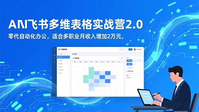 AI+飞书多维表格实战营2.0：零代码自动化办公，适合多职业月收入增加2万元-鸿雁学习网