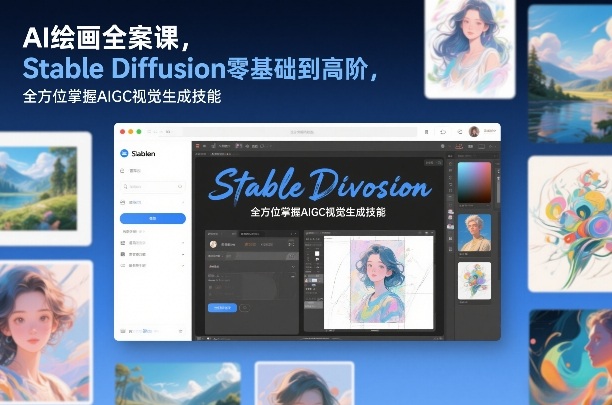 AI绘画全案课，Stable Diffusion零基础到高阶，全方位掌握AIGC视觉生成技能-鸿雁学习网