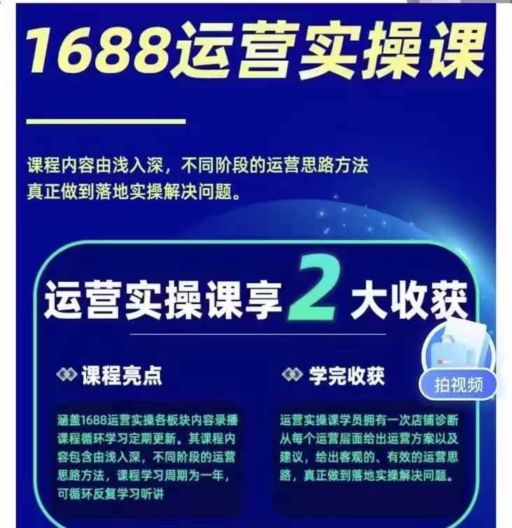 1688最新实战运营 0基础学会1688实战运营，电商年入百万不是梦-鸿雁学习网