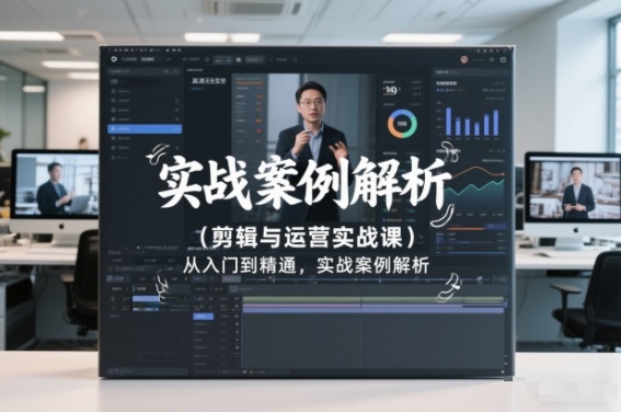剪辑与运营实战课，从入门到精通，实战案例解析(更新2026)-鸿雁学习网