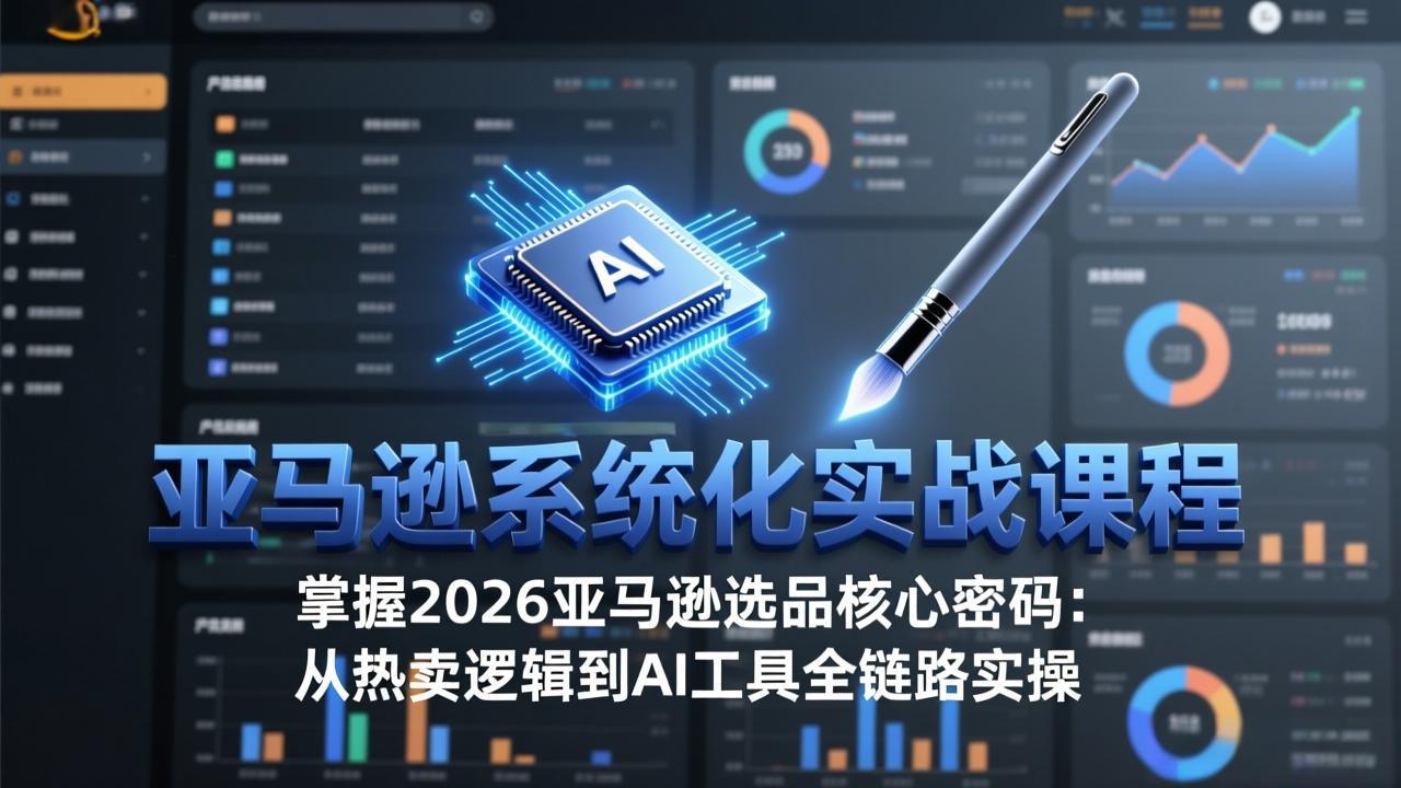 亚马逊系统化实战课-更新3月：2026最新选品方法论，从热卖原因分析到AI作图，提升选品成功率-鸿雁学习网