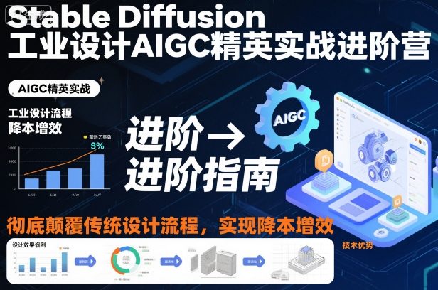 Stable Diffusion工业设计AIGC精英实战进阶营，彻底颠覆传统设计流程，实现降本增效-鸿雁学习网