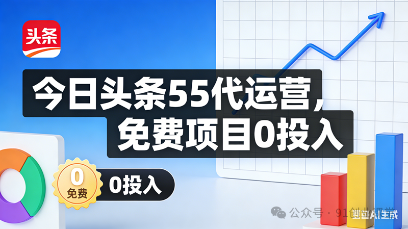 今日头条55代运营【社群免费项目】免.费.项.目,0投入，全新躺.zhuan模式-鸿雁学习网