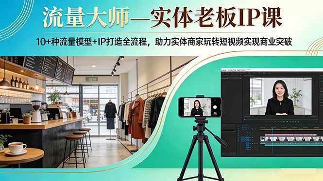 （17638期）流量大师—实体老板IP课：10+种流量模型+IP打造全流程，助力实体商家玩转短视频实现商业突破-鸿雁学习网