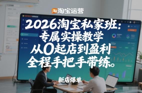 2026淘宝私家班：专属实操教学，从0起店到盈利，全程手把手带练(更新26年3月)-鸿雁学习网