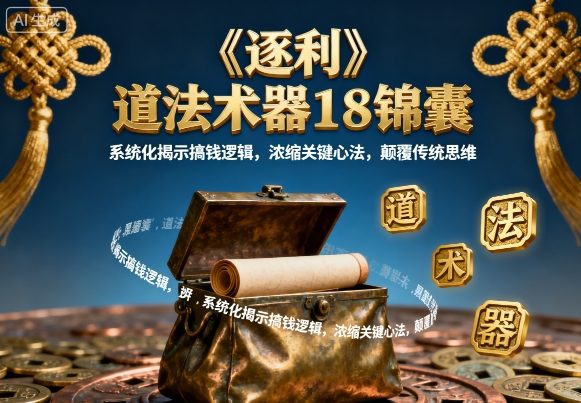 《逐利》道法术器18锦囊，系统化揭示搞钱逻辑，浓缩关键心法，颠覆传统思维(更新)-鸿雁学习网