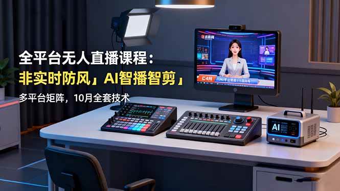（16414期）全平台无人直播课程：非实时防风＋AI智播智剪＋多平台矩阵，10月全套技术-鸿雁学习网