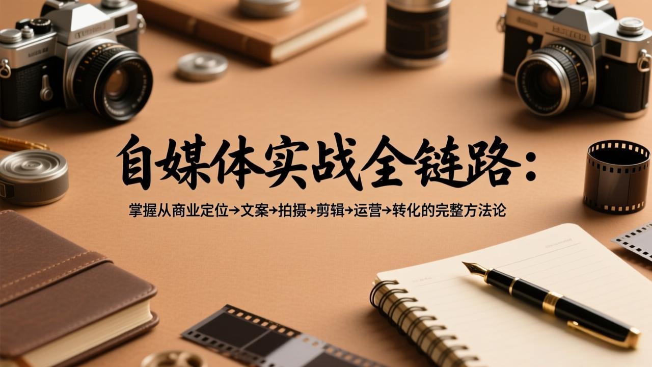 自媒体实战全链路：掌握从商业定位→文案→拍摄→剪辑→运营→转化的完整方法论-鸿雁学习网