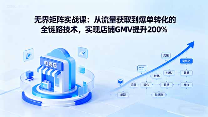 无界矩阵实战课：从流量获取到爆单转化的全链路技术，实现店铺GMV提升200%-鸿雁学习网