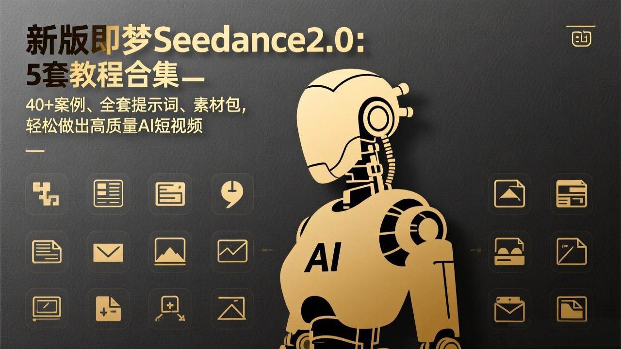（17398期）新版即梦Seedance2.0：5套教程合集，40+案例、全套提示词、素材包，轻松做出高质量AI短视频-鸿雁学习网