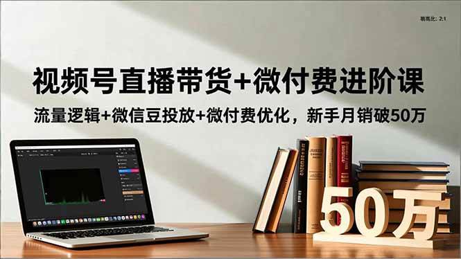 （16684期）视频号直播带货+微付费进阶课：流量逻辑+微信豆投放+微付费优化，新手月销破50万-鸿雁学习网