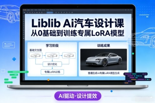 Liblib Ai汽车设计课，从0基础文生图，到教你训练专属设计和风格LoRA模型-鸿雁学习网