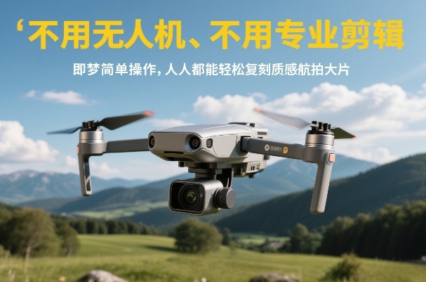 不用无人机、不用专业剪辑,即梦简单操作,人人都能轻松复刻质感航拍大片 不用无人机、不用专业剪辑,即梦简单操作,人人都能轻松复刻质感航拍大片