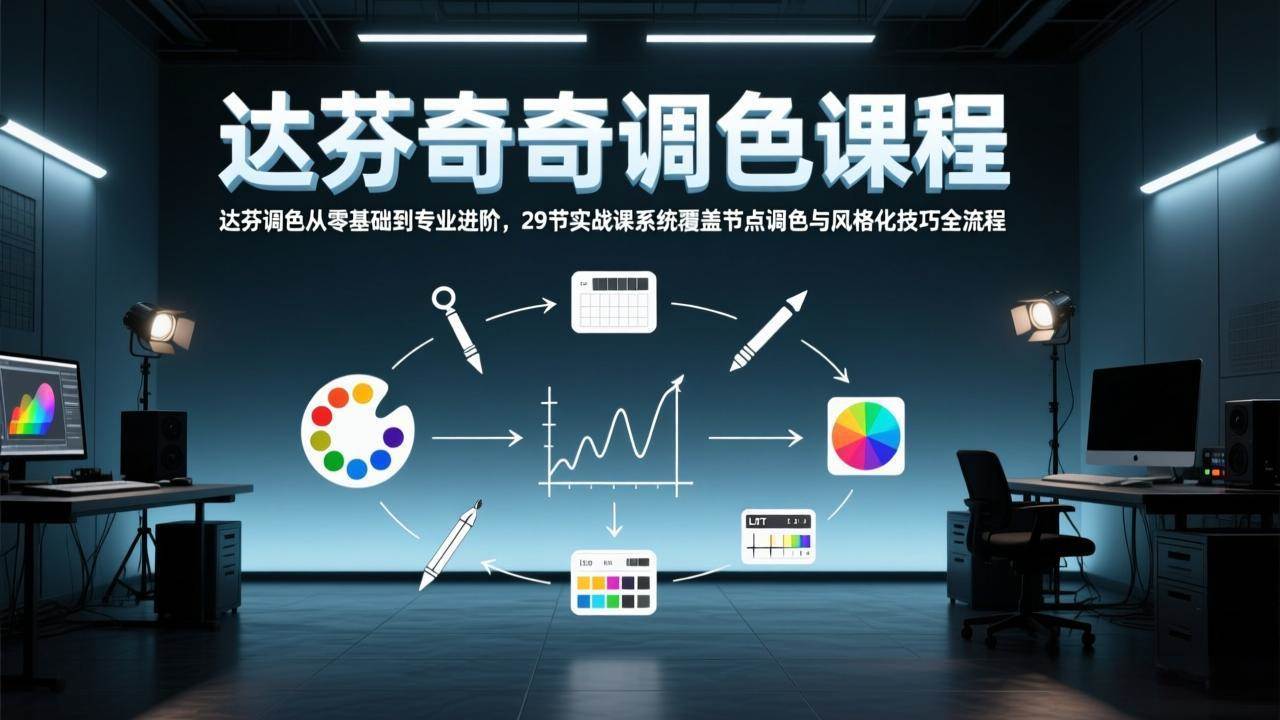 （17484期）达芬奇调色从零基础到专业进阶，29节实战课系统覆盖节点调色与风格化技巧全流程-鸿雁学习网