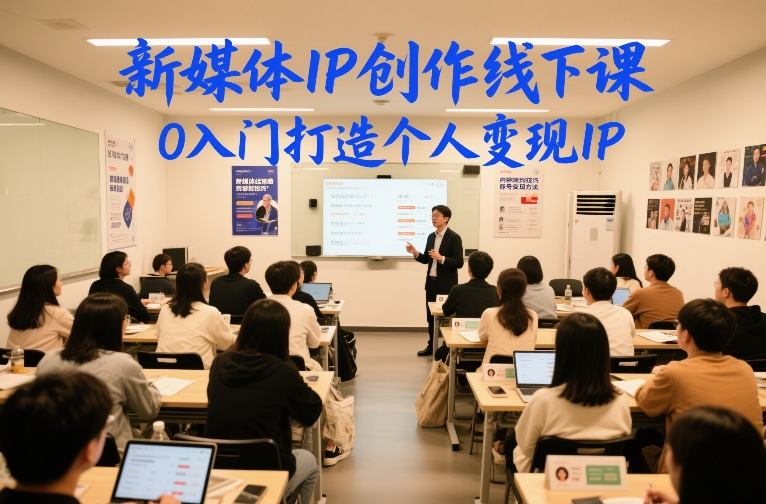 新媒体IP创作线下课，0入门打造个人变现IP-鸿雁学习网