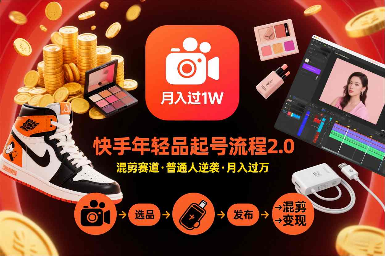 快手短视频带货年轻品起号流程2.0,快手年轻品混剪赛道,普通人也能月入过1W 快手短视频带货年轻品起号流程2.0,快手年轻品混剪赛道,普通人也能月入过1W