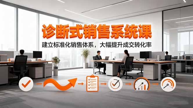 诊断式销售系统课，建立标准化销售体系，大幅提升成交转化率-鸿雁学习网