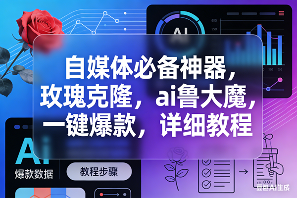 （17766期）玫瑰克隆，ai鲁大魔工具，自媒体必备神器，一键爆款，详细教程。-鸿雁学习网