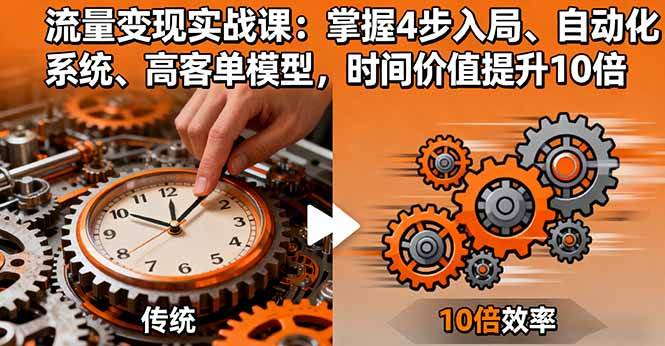 （16197期）流量变现实战课：掌握4步入局、自动化系统、高客单模型，时间价值提升10倍-鸿雁学习网