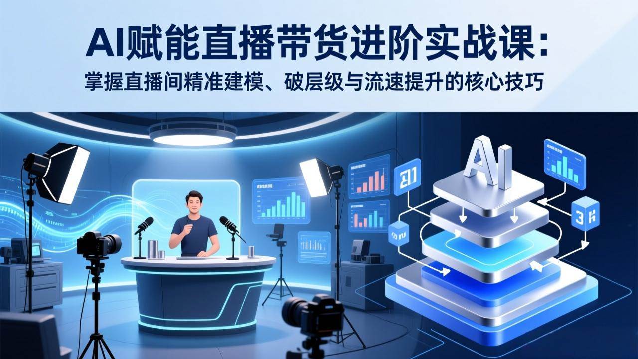 （17405期）AI赋能直播带货进阶实战课：掌握直播间精准建模、破层级与流速提升的核心技巧-鸿雁学习网