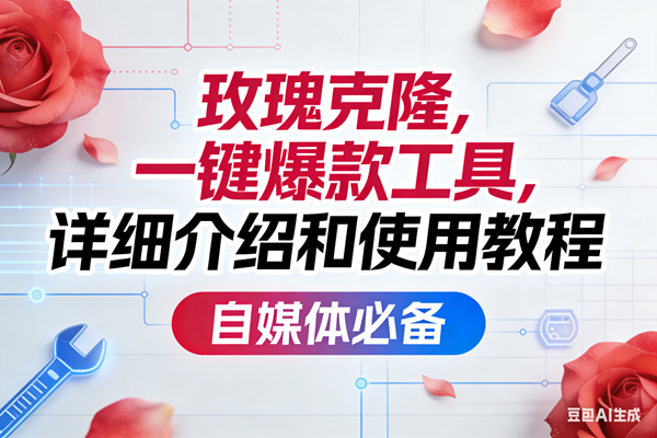 （17475期）玫瑰克隆，一键爆款工具详细介绍和使用教程，自媒体必备-鸿雁学习网