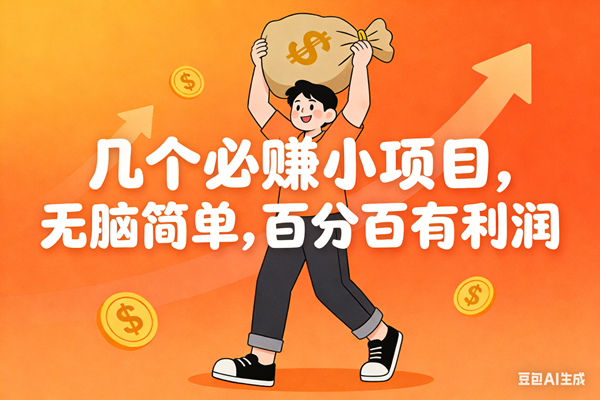（16918期）几个必赚小项目，无脑简单，百分百有利润，副业首选，日入200+-鸿雁学习网