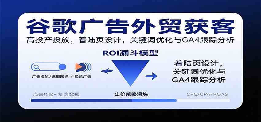 谷歌广告外贸获客，高投产投放，着陆页设计，关键词优化与GA4跟踪分析-鸿雁学习网