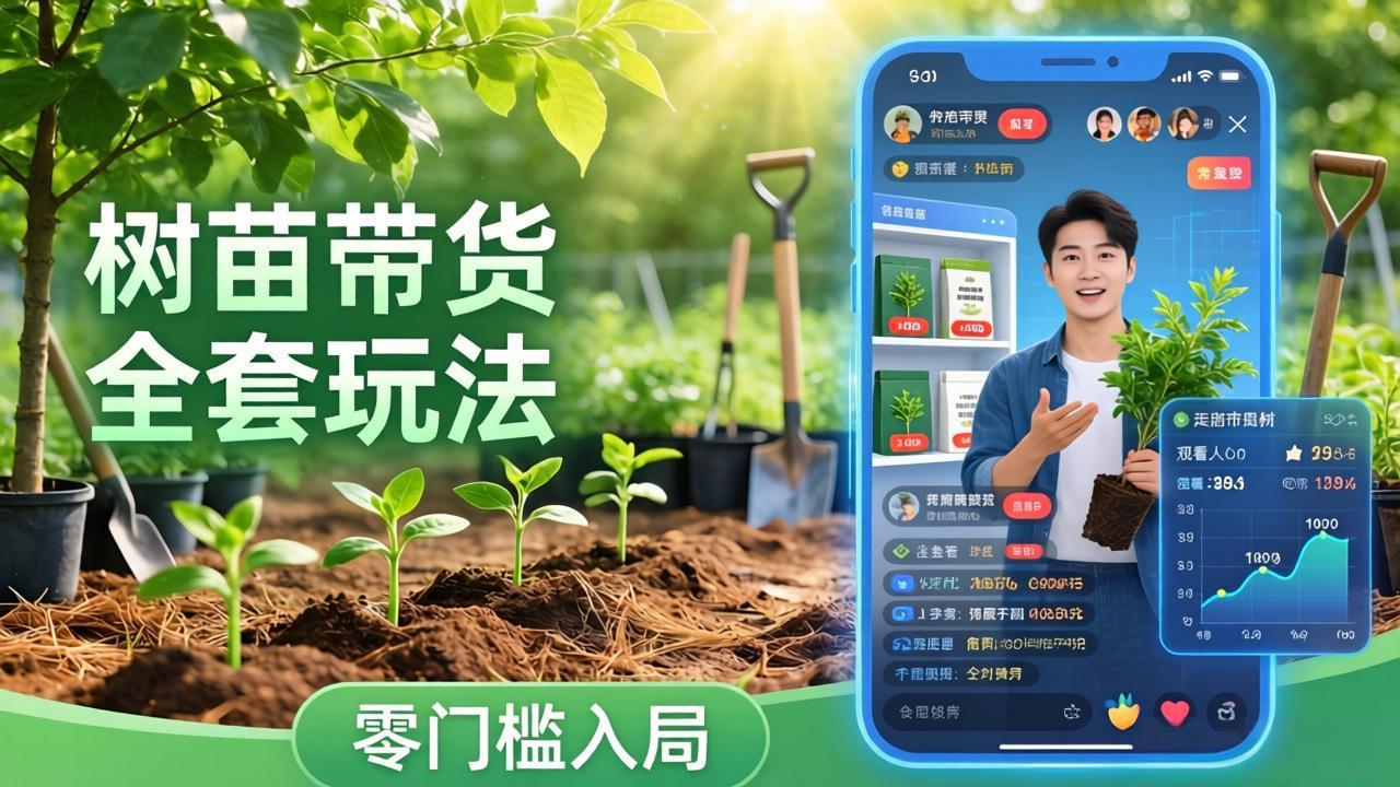 视频号AI树苗带货全套玩法：零门槛入局，掌握豆包、千问等AI工具制作树苗视频的全套流程-鸿雁学习网