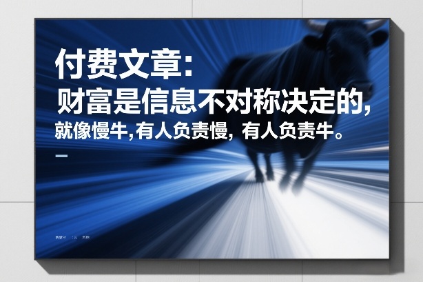 付费文章：财富是信息不对称决定的，就像慢牛，有人负责慢，有人负责牛-鸿雁学习网