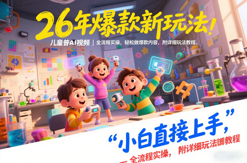 26年爆款新玩法，儿童科普AI视频，全流程实操，轻松做爆款内容，小白直接上手，附详细玩法教程-鸿雁学习网