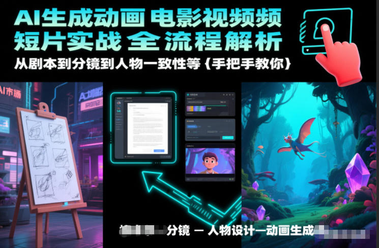 AI生成动画电影视频短片实战全流程解析，从剧本到分镜到人物一致性等手把手教你-鸿雁学习网