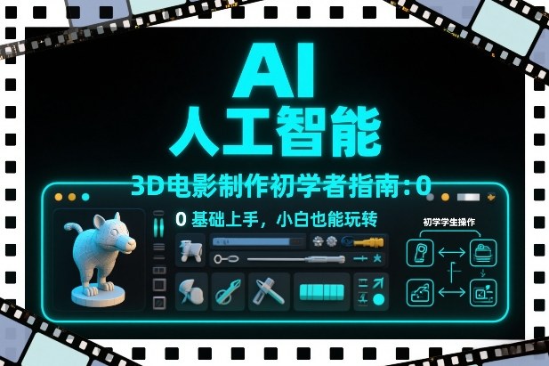 AI人工智能3D电影制作初学者指南：0基础上手，小白也能玩转-鸿雁学习网