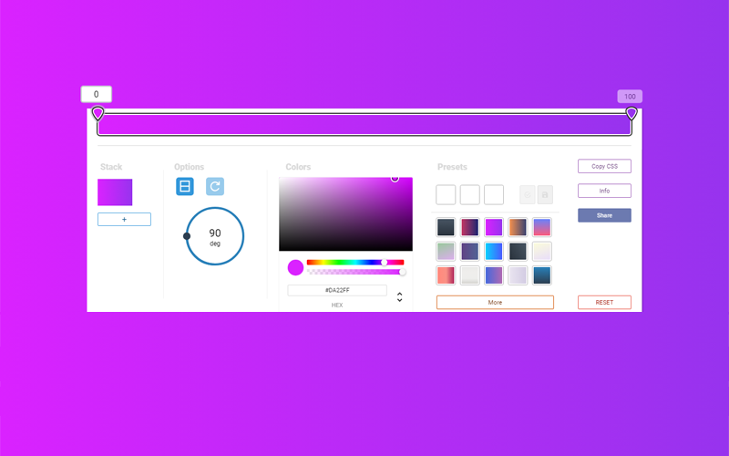 Vue开发的CSS渐变色生成器网站源码 Vue开发的CSS渐变色生成器网站源码