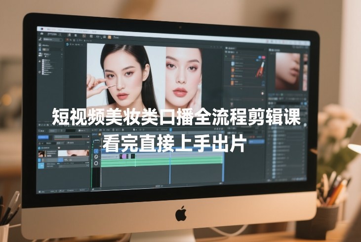 短视频美妆类口播全流程剪辑课，看完直接上手出片-鸿雁学习网