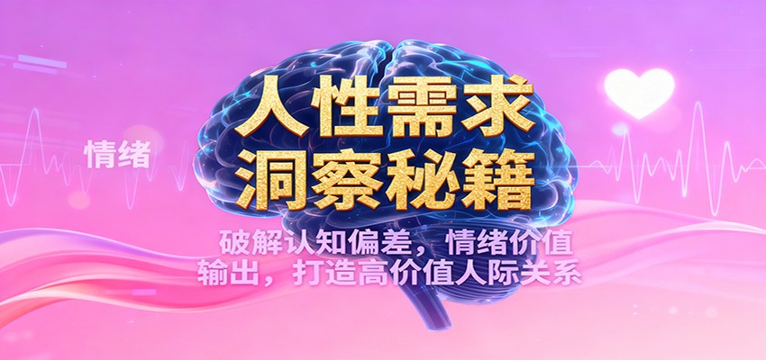 人性需求洞察秘籍，破解认知偏差，情绪价值输出，打造高价值人际关系-鸿雁学习网