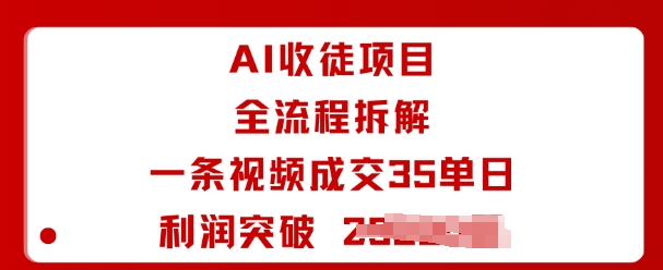 AI收徒项目全流程拆解一条视频成交35单日利润突破1k+-鸿雁学习网