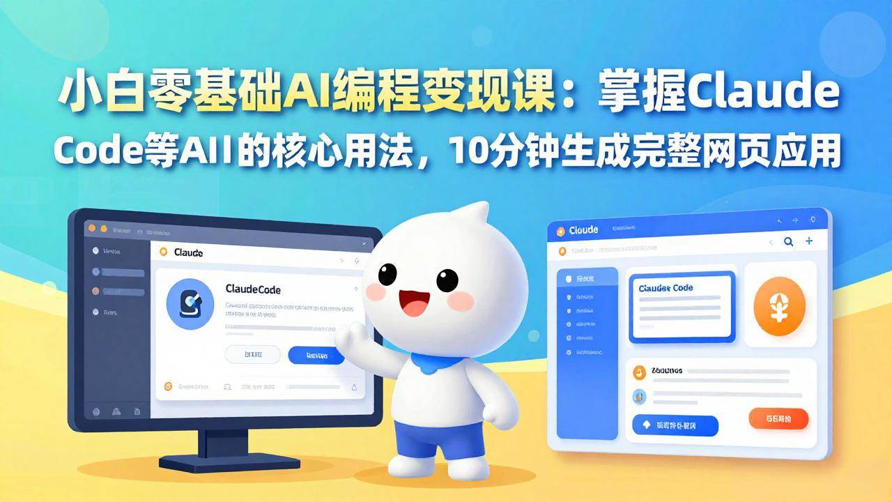 （17562期）小白零基础AI编程变现课：掌握Claude Code等AI工具的核心用法，10分钟生成完整网页应用-鸿雁学习网