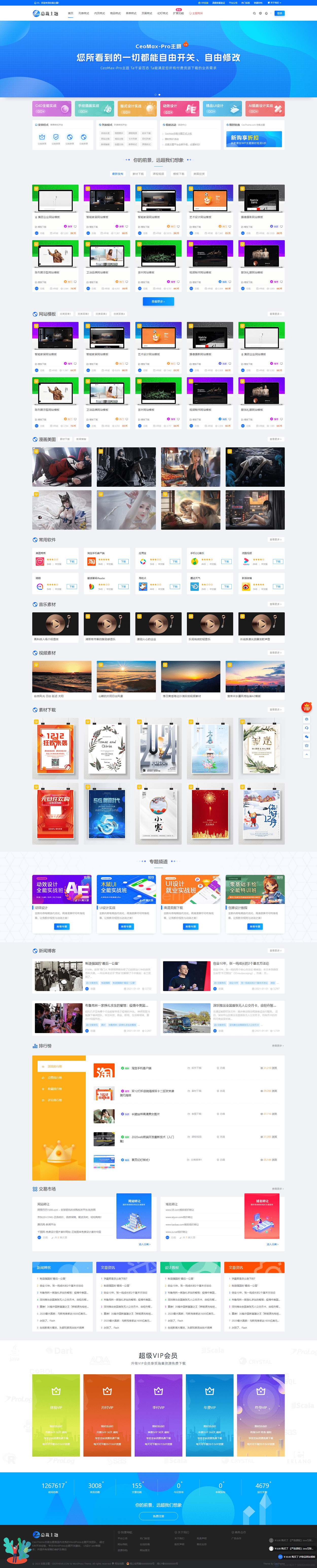WordPress 资源展示型下载类主题 CeoMax-Pro_v7.6 开心版-鸿雁学习网