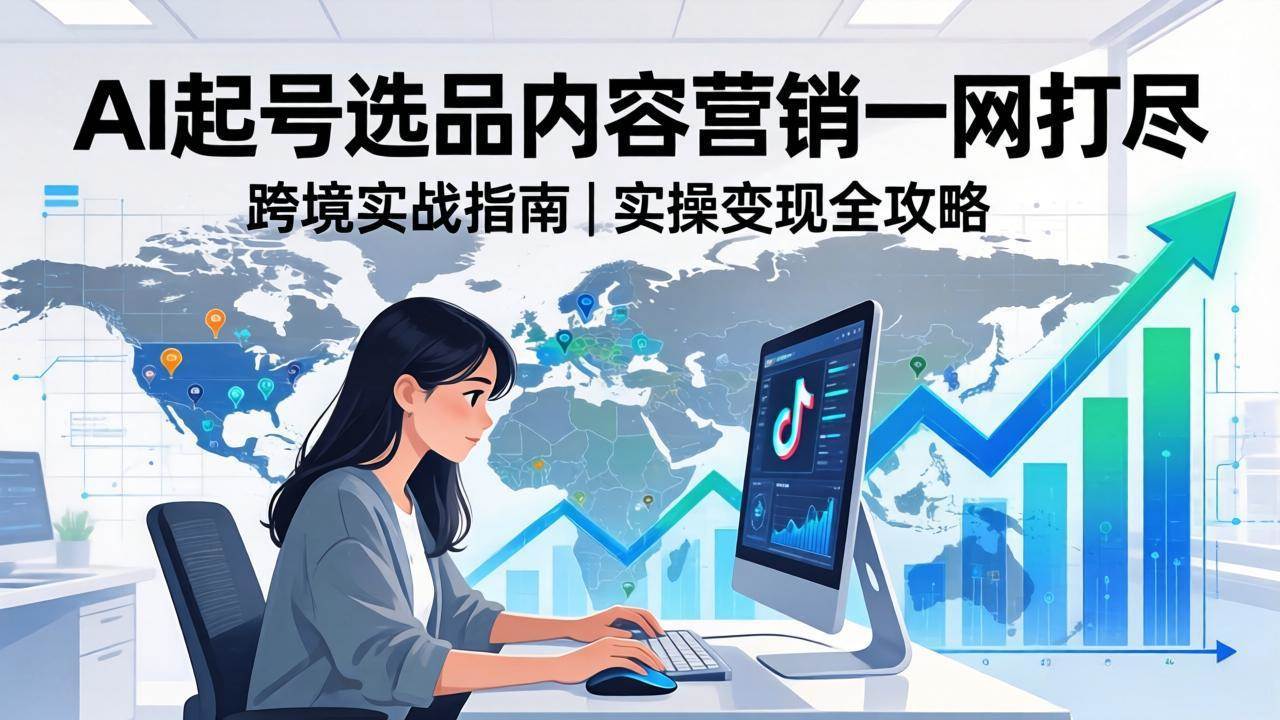 （17824期）2026 TikTok 跨境AI实操：从零基础到变现全流程，AI起号选品内容营销一网打尽-鸿雁学习网
