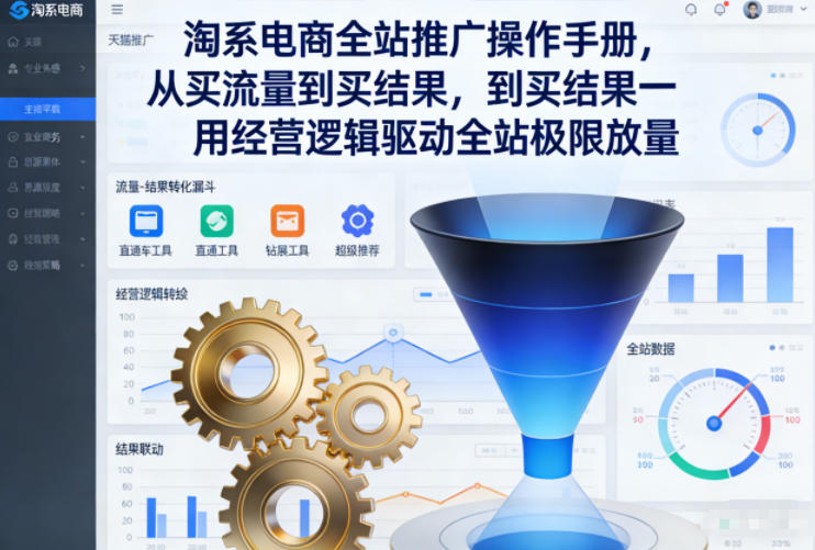 淘系电商全站推广操作手册，从买流量到买结果一用经营逻辑驱动全站极限放量-鸿雁学习网