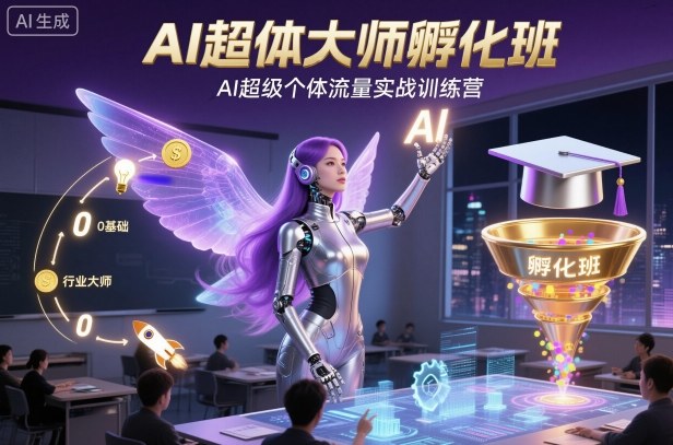 AI超体大师孵化班，AI超级个体流量实战训练营-鸿雁学习网